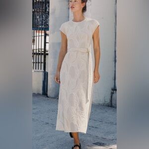Zara Cream Patterned Maxi Dress